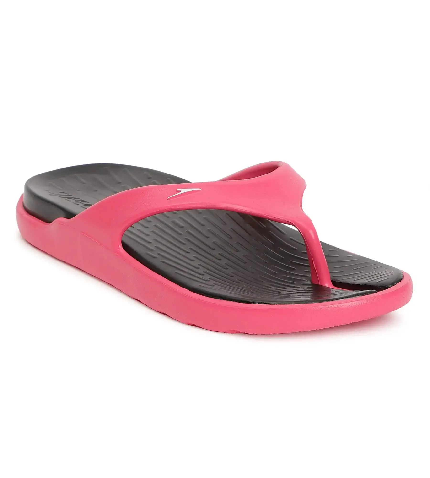 Women's Dual Colour Flip Flops - Black & Raspberry Fill