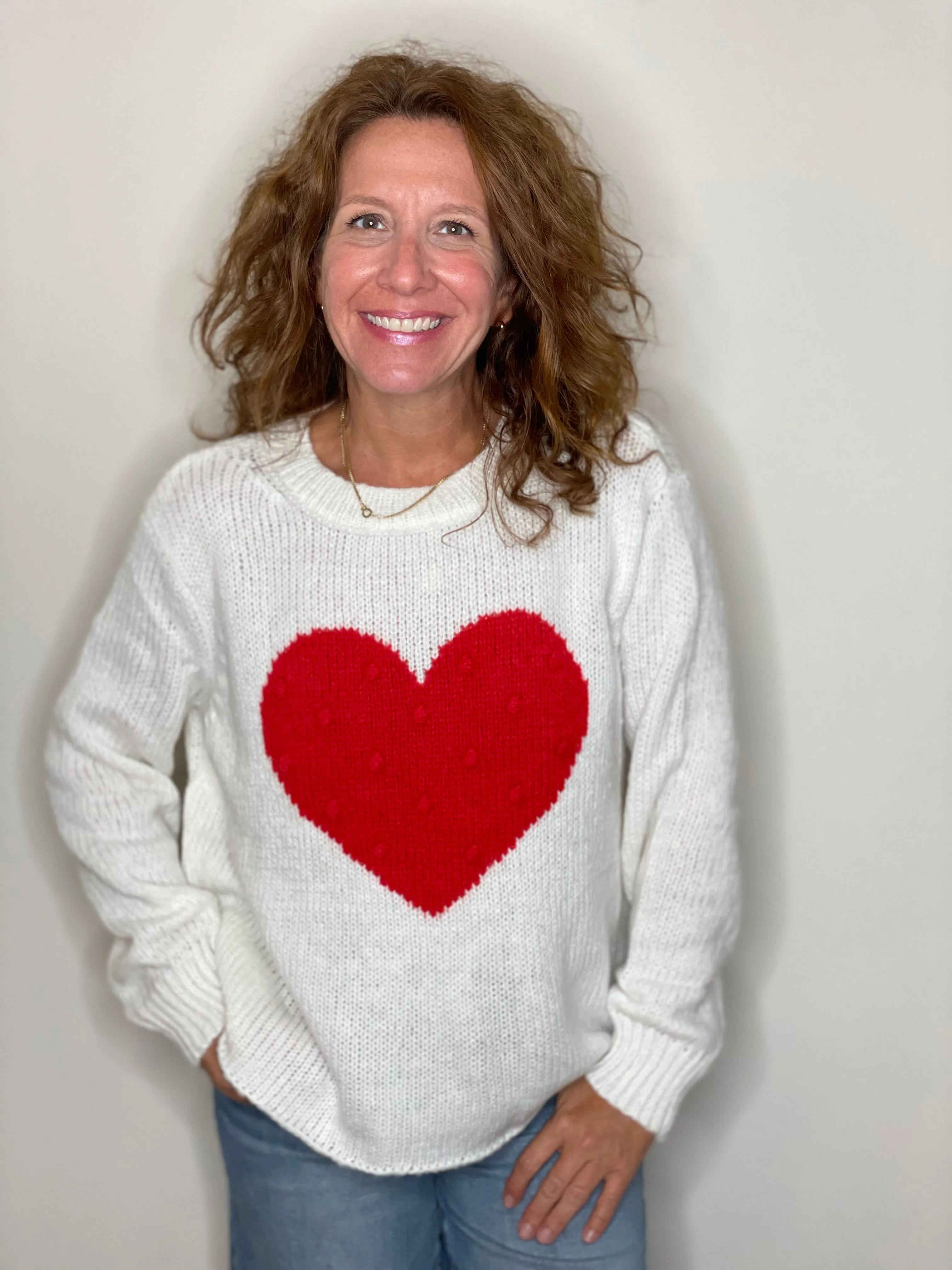 Wooden Ships Heart Popcorn Crew Sweater