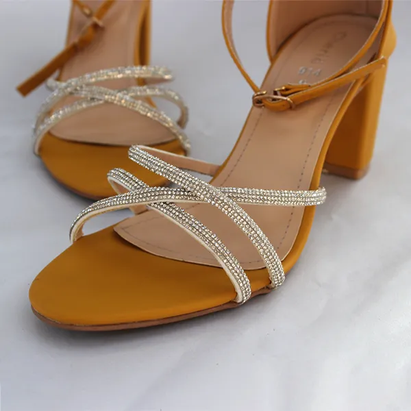 Yellow Block Heel Sandal for women